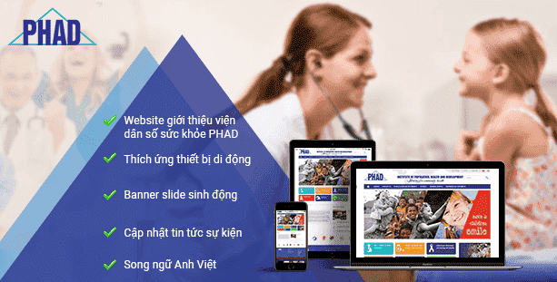 Web Viện dân số sức khỏe PHAD